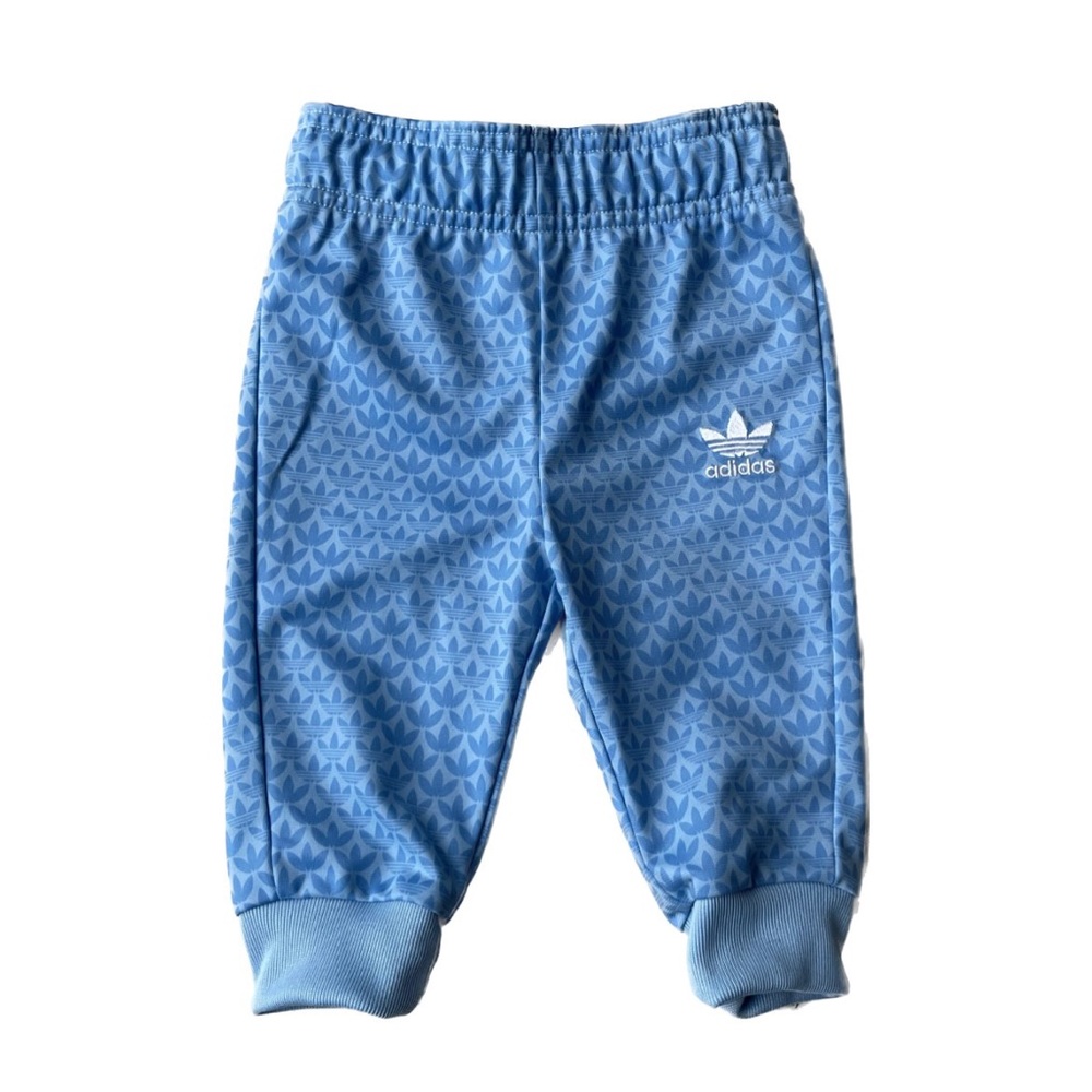 Adidas Kids Blue Monogram Printed Jogger Pants